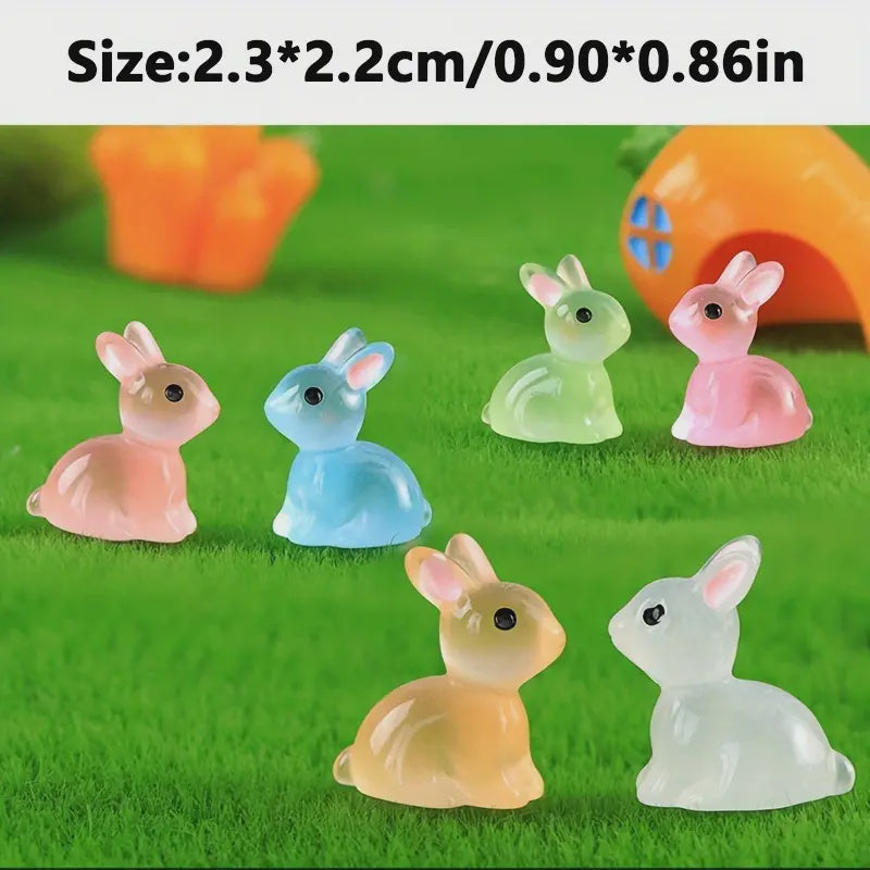 Cute Mini  Luminous Resin Bunnies - Asst