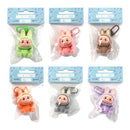 Keyring Bag Tag Flocked Mini Monster 47mm 6asst