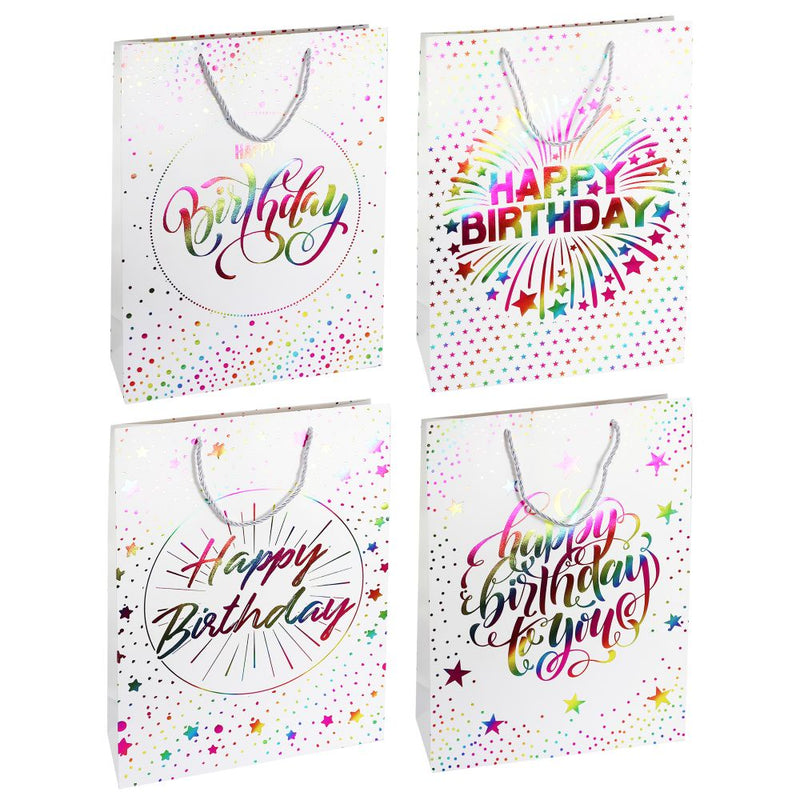 Gift Bag L+ Happy Birthday 4asst
