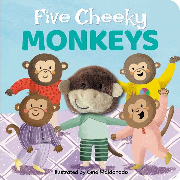 Five Cheeky Monkeys Finger Puppet New