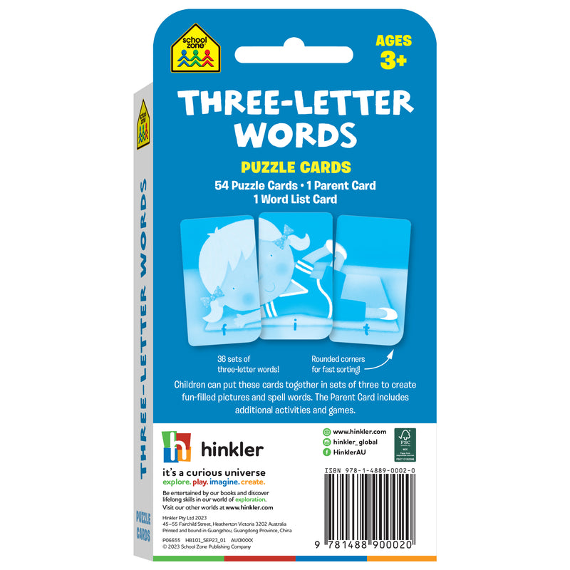 Hinkler | School Zone Three-Letter Words Flash Cards