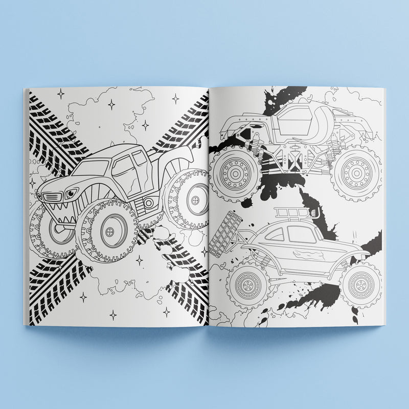 Kaleidoscope Sticker Colouring Monster Trucks