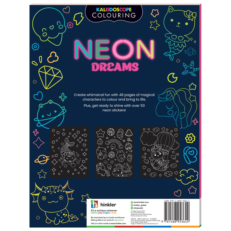 Kaleidoscope Sticker & Colouring - Neon Dreams