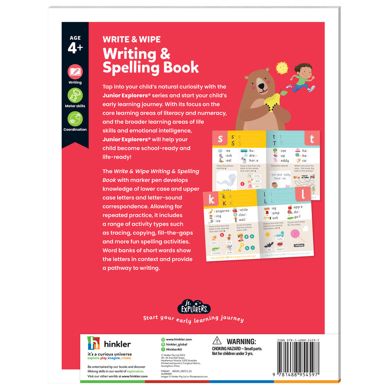 hinkler | Junior Explorers Write & Wipe Spelling and Writing