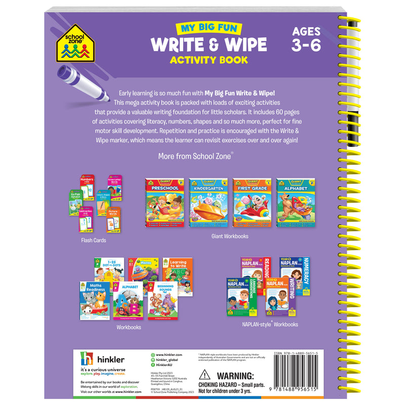 Hinkler | School Zone Write & Wipe Bind-up