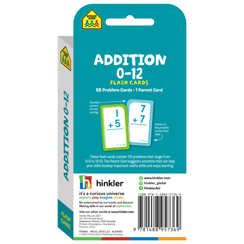 Hinkler | School Zone Addition 012 Flash Cards