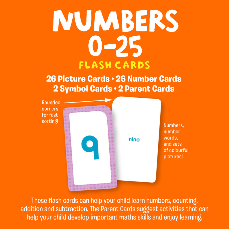 Hinkler | School Zone Numbers 0-25  Flash Cards