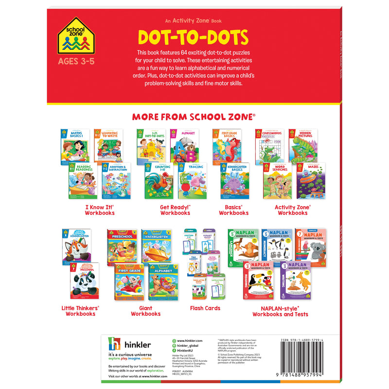 School Zone Get Ready Dot To Dots