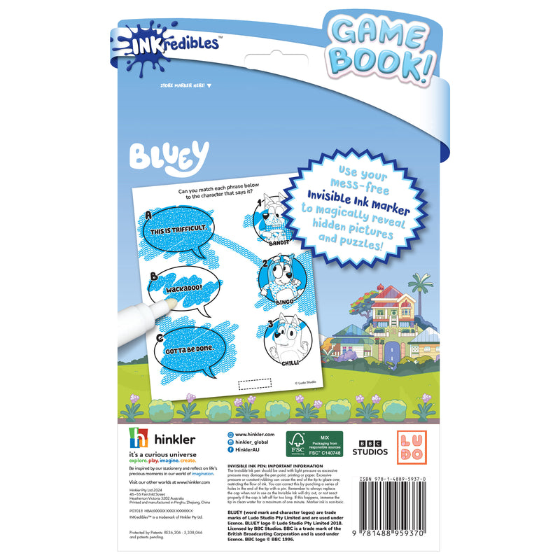 Bluey Invisible Ink Coloring Book Inkredibles Invisible Ink Bluey