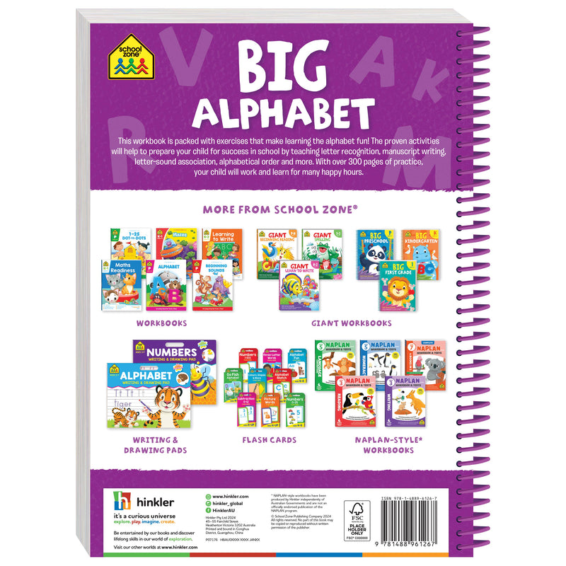 School Zone Big Spiro Workbook Alphabet