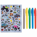 Hinkler | Kaleidoscope Colouring Kit Monster Trucks