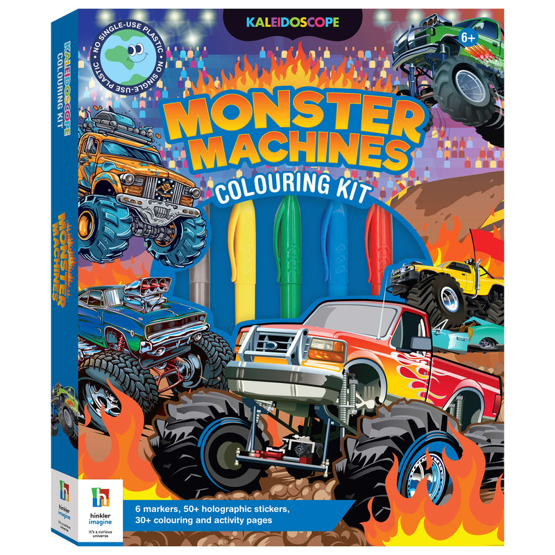 Hinkler | Kaleidoscope Colouring Kit Monster Trucks