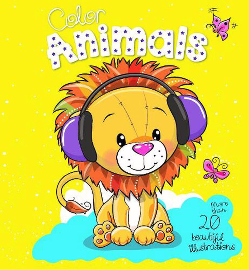 Animal & Neon Glitter Colouring Lion