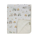 Living Textiles Tractor Ride - Jersey Sherpa Pram Blanket