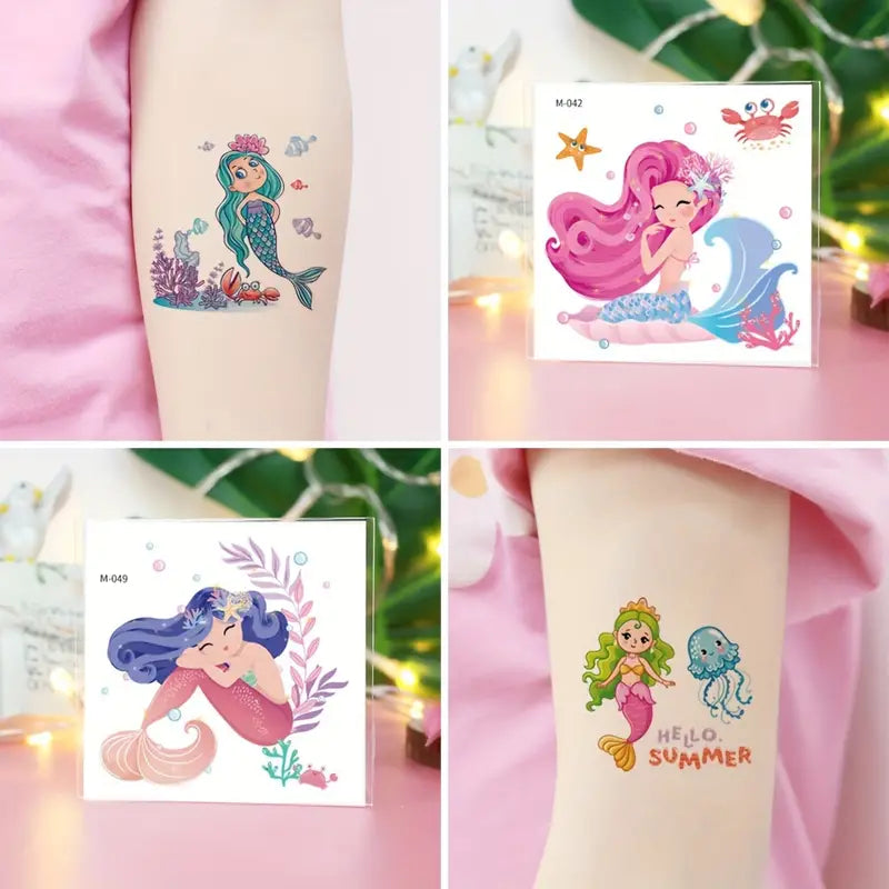 20 Sheets Mermaid Temporary Tattoos