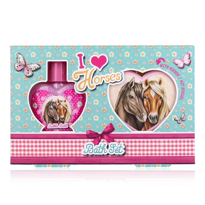 I LOVE HORSES Bubble Bath 80ml with pocket mirror and comb