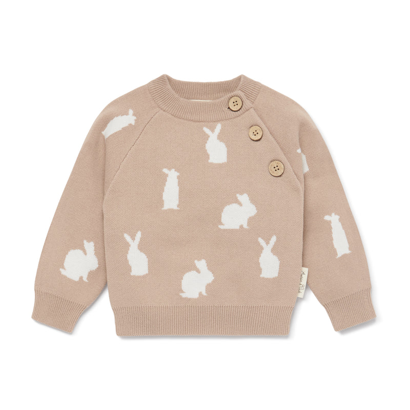 Aster & Oak | Taupe Bunny Knit Jumper RRP $84.99