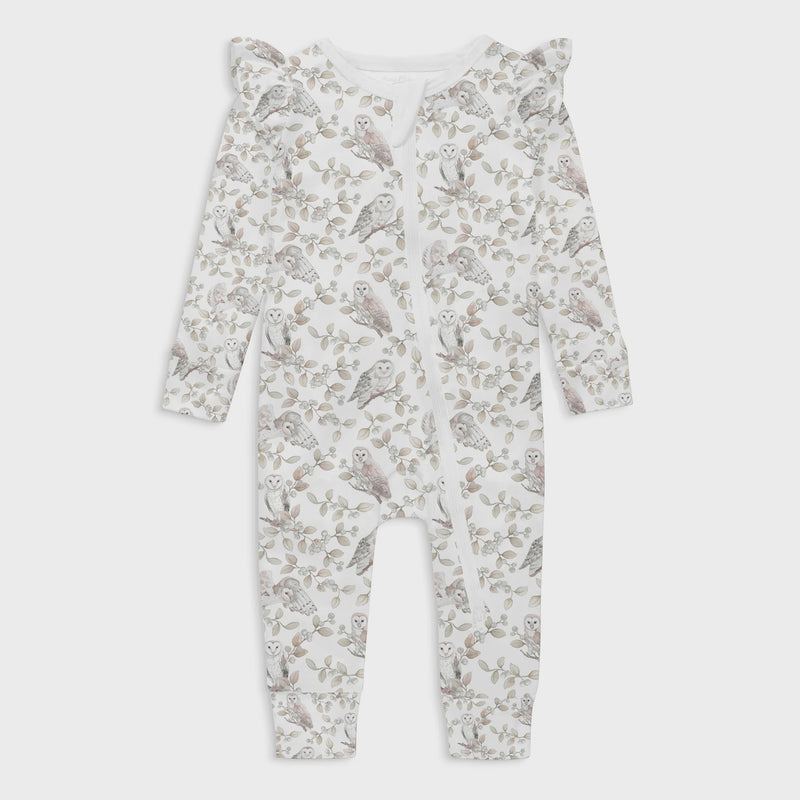 Aster & Oak | Barn Owl Zip Romper