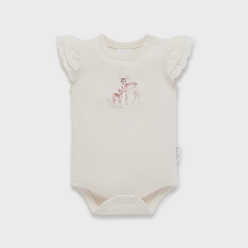 Aster & Oak | Fawn Print Flutter Onesie