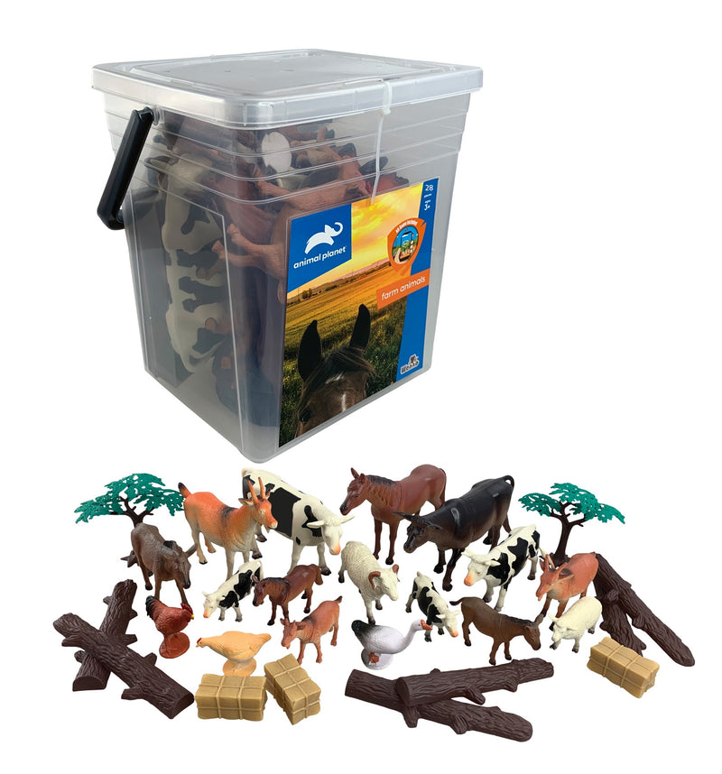 Animal Planet | Farm Animals (28pc Square Bucket)