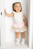 Cracked Soda Ava Frill Detail back Top White