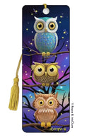 Fantastic 3D Moonlit Owls Bookmark
