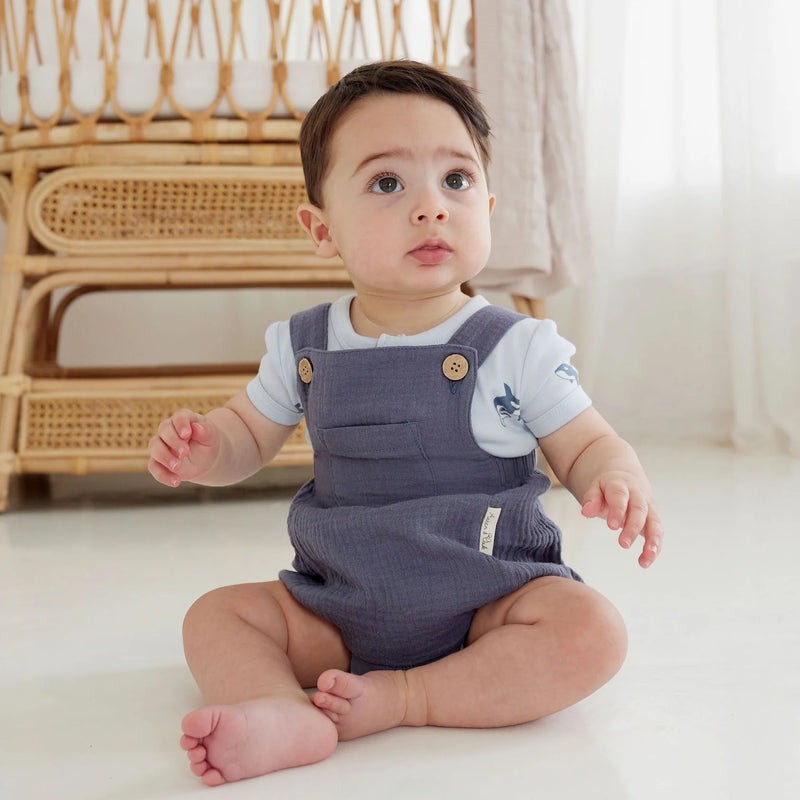 Aster & Oak | Flint Blue Muslin Playsuit