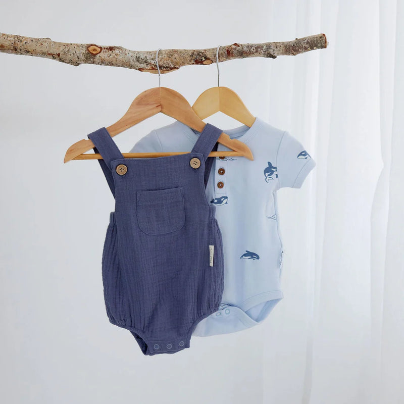 Aster & Oak | Flint Blue Muslin Playsuit