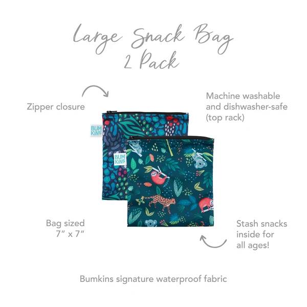 Bumkins Large Snack Bag 2pk Rolling with the Waves