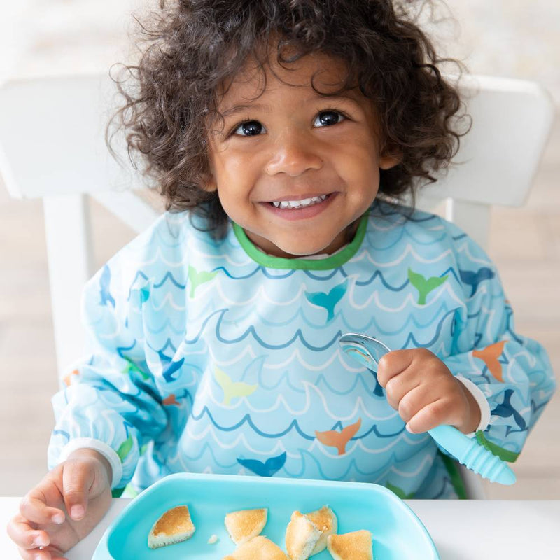 Bumkins Waterproof Sleeved Bib - Whale Tail