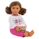 OG Best Teas Pyjama Outfit & Bubble Tea Plush for 46cm Dolls