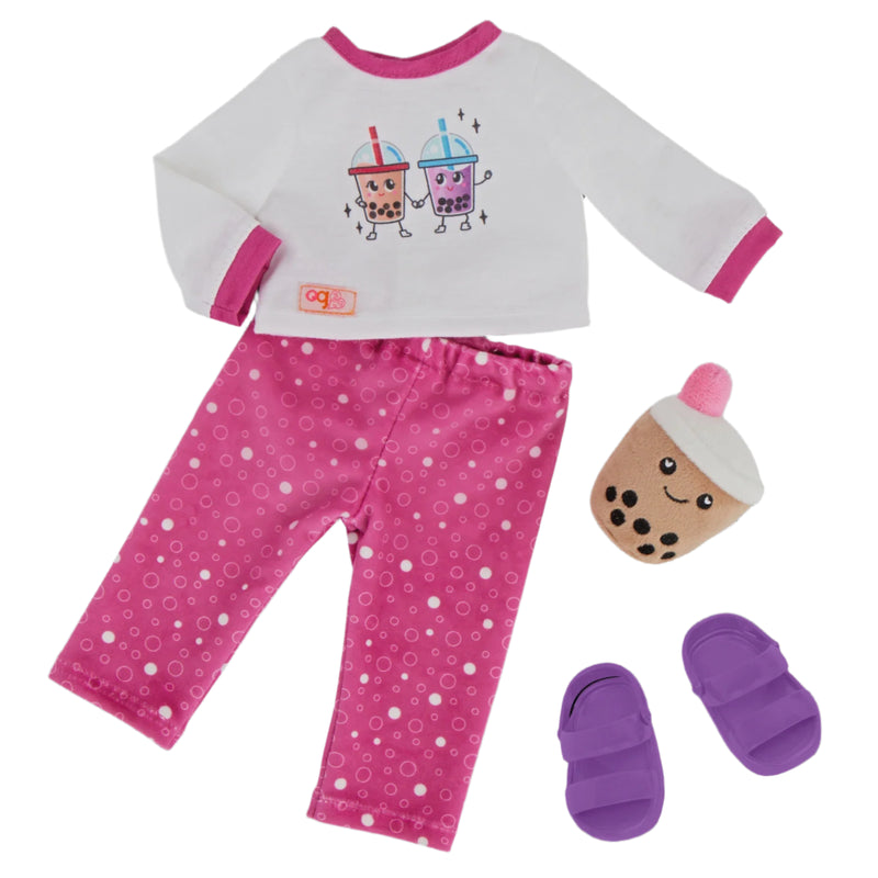 OG Best Teas Pyjama Outfit & Bubble Tea Plush for 46cm Dolls