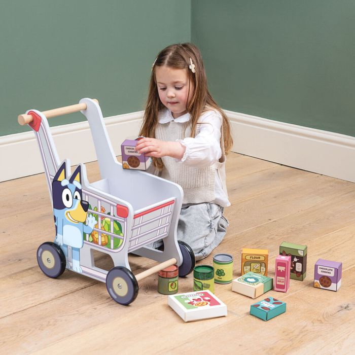 Bluey Wooden Shopping Trolley