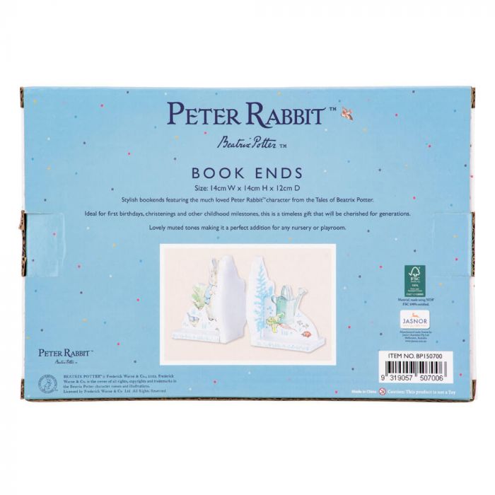 BEATRIX POTTER PETER RABBIT BOOKENDS - WHITE