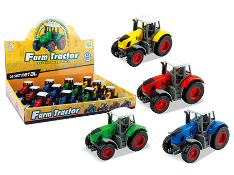 Diecast Pull-Back Tractor with Bucket - Asstd