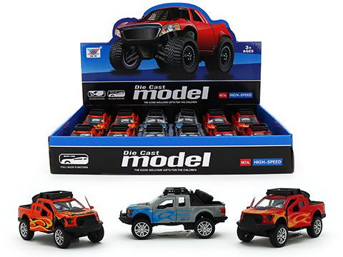 DIE- CAST PULLBACK OFF ROAD UTE (3 ASSTD) – 13cm