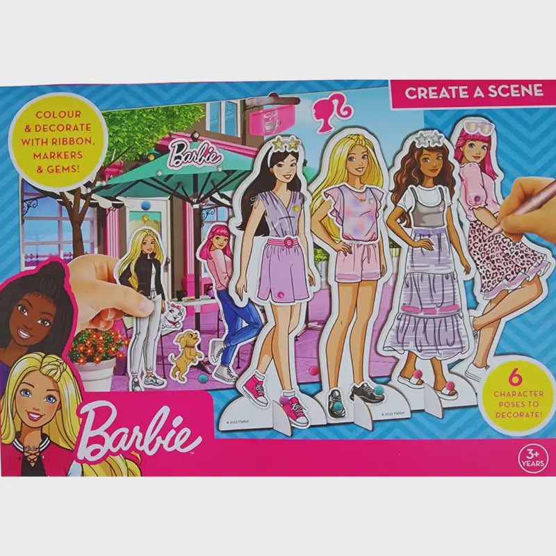 Barbie Create Your Own Scene Kids Children Art Craft Activity Fun Play Set