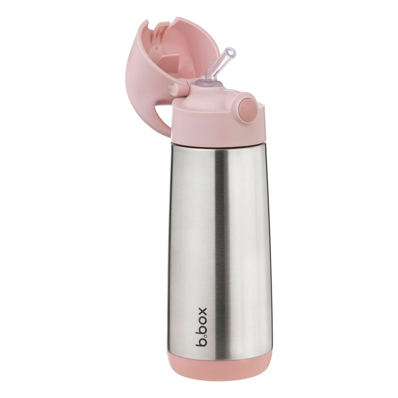 B.Box | Insulated Drink Bottle 500ml (straw)-Blush Crush