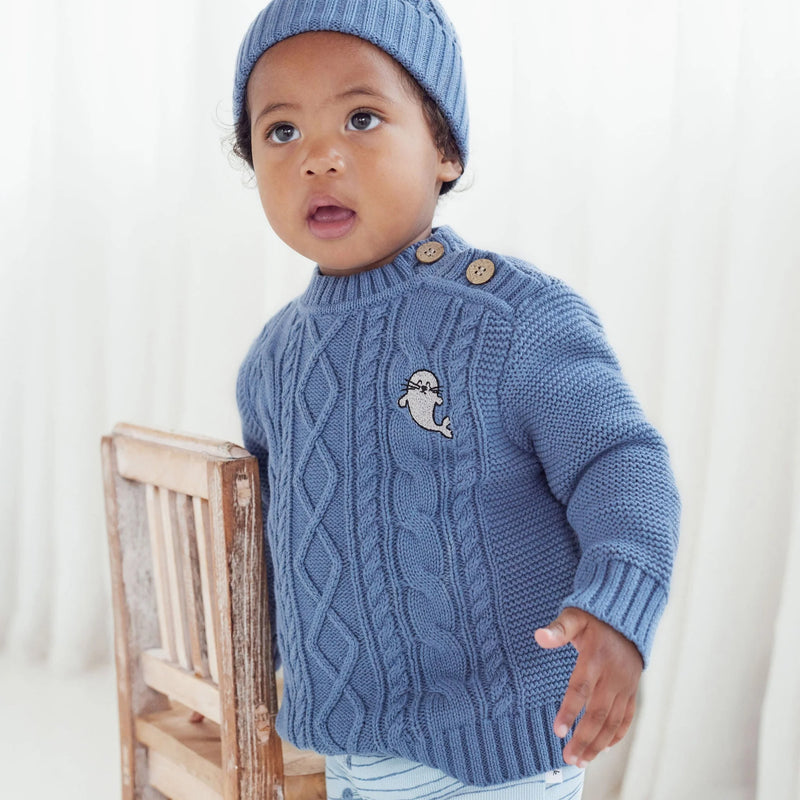 Aster & Oak | Bluestone Cable Knit Jumper