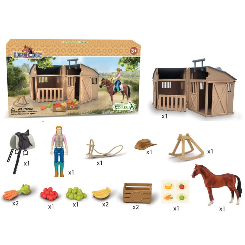 CollectA | Horse Country - Rider & Acc with Horse & Stable Box Set