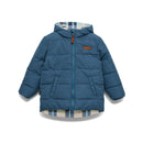 Crywolf | Reversible Eco Puffer Jacket-Blue Plaid