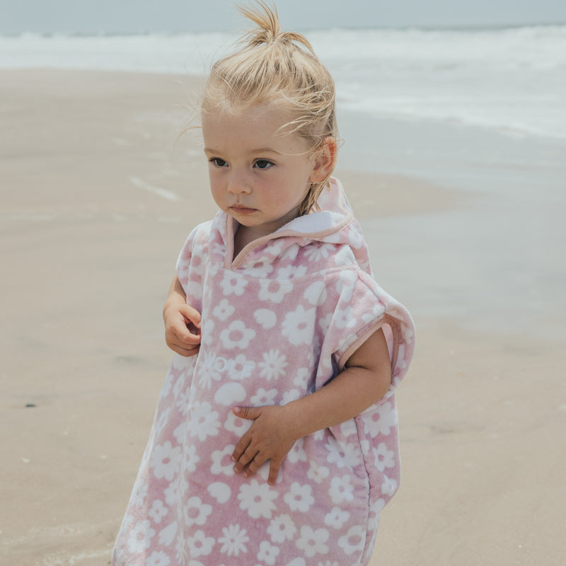 Crywolf | Baby Hooded  Beach Towel - Blush Floral or Pacific Blue