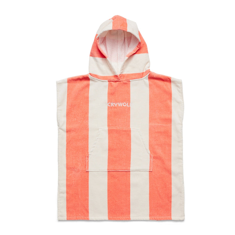 Crywolf | Hooded Beach Towel - Coral Stripe