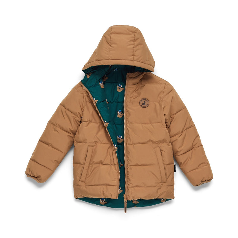 Crywolf | Reversible Eco-Puffer - Tan/Wolf