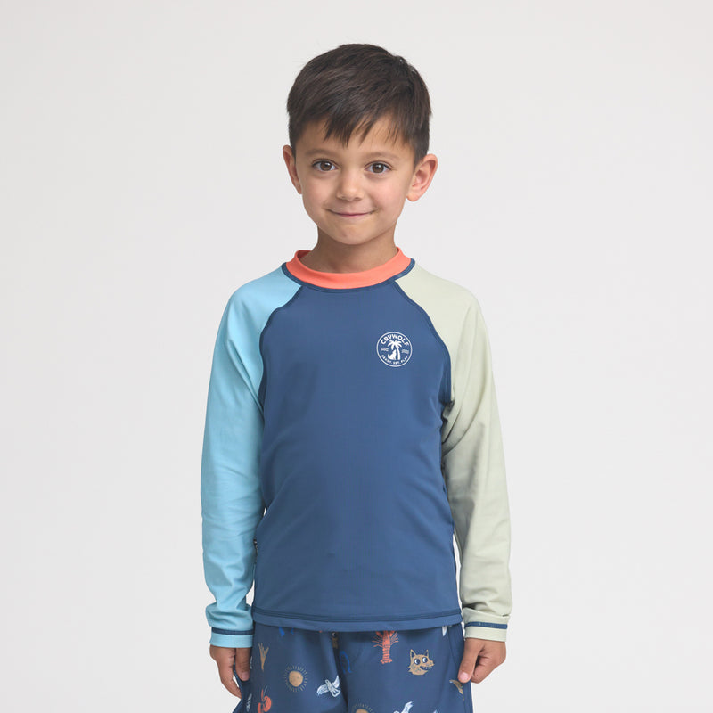 Crywolf | Long Sleeve Rash Vest- Ocean Colourblock