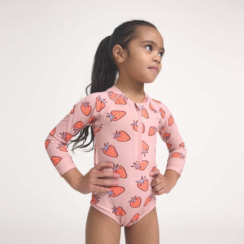 Crywolf | Long Sleeve Swimsuit-Strawberry Splash