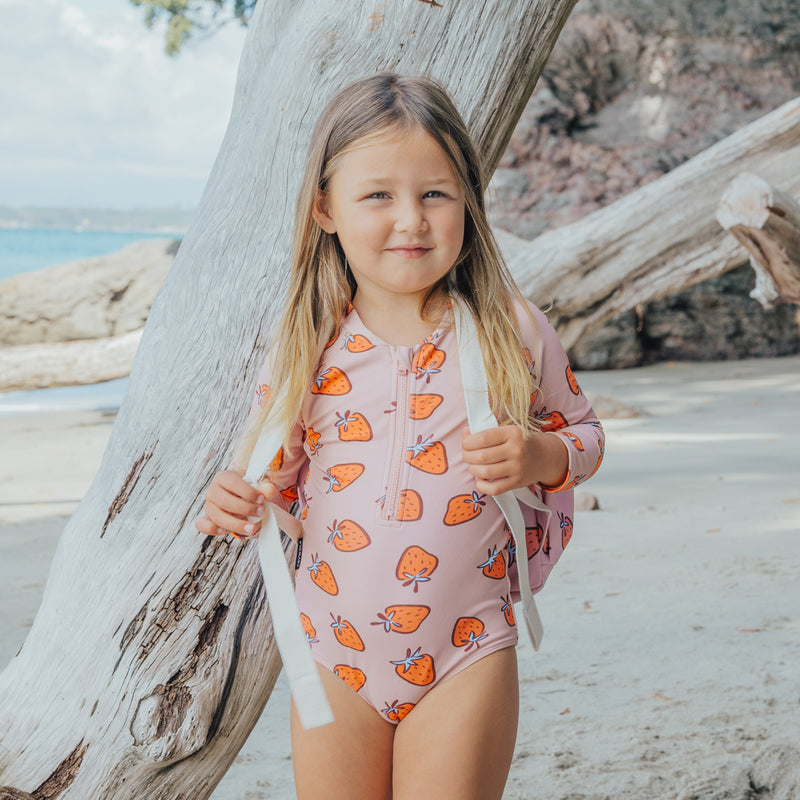Crywolf | Long Sleeve Swimsuit-Strawberry Splash