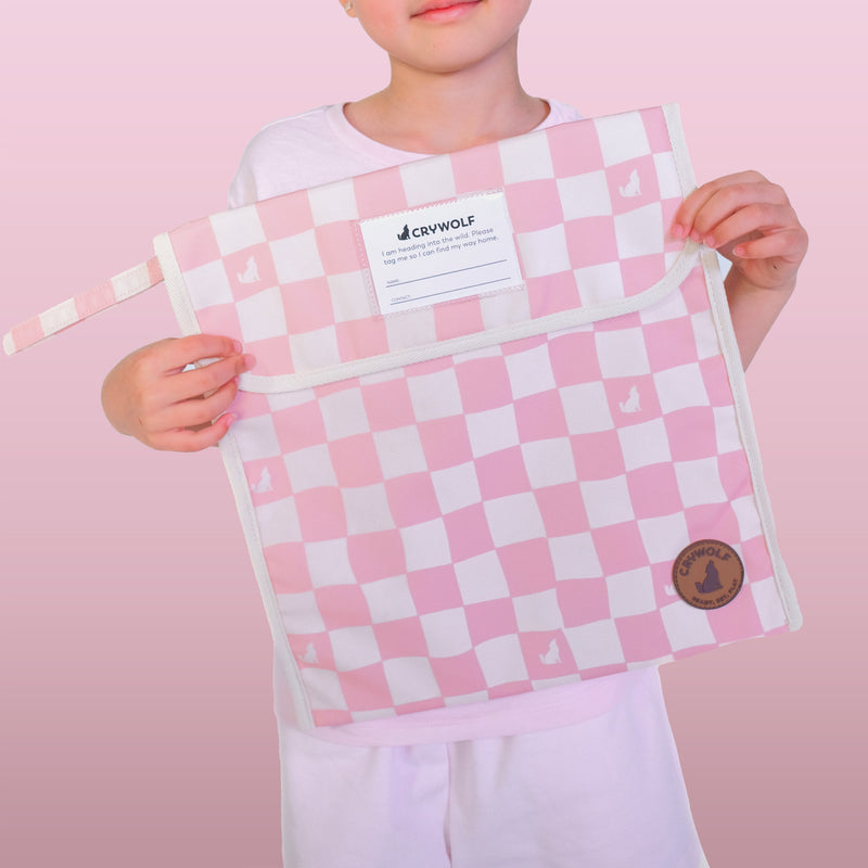 Crywolf | Book Bag- Pink Check
