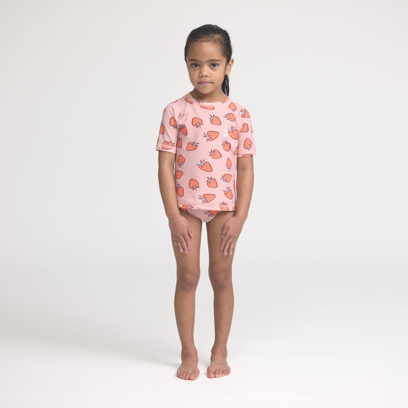 Crywolf | Short Sleeve Rash Vest Set-Strawberry Splash