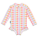 Crywolf | Long Sleeve Swimsuit - Pop Gingham